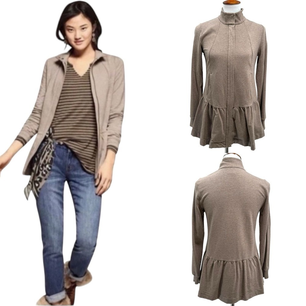 Cabi Fossil Beige Weekend Topper Knit Jacket Size XS